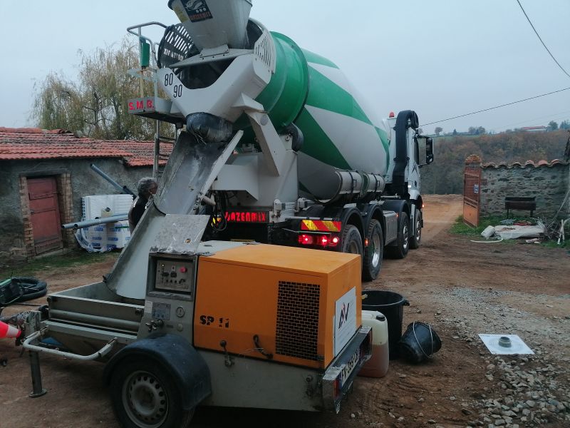 Travaux de maçonnerie avec AV Chape liquide et béton décoratif